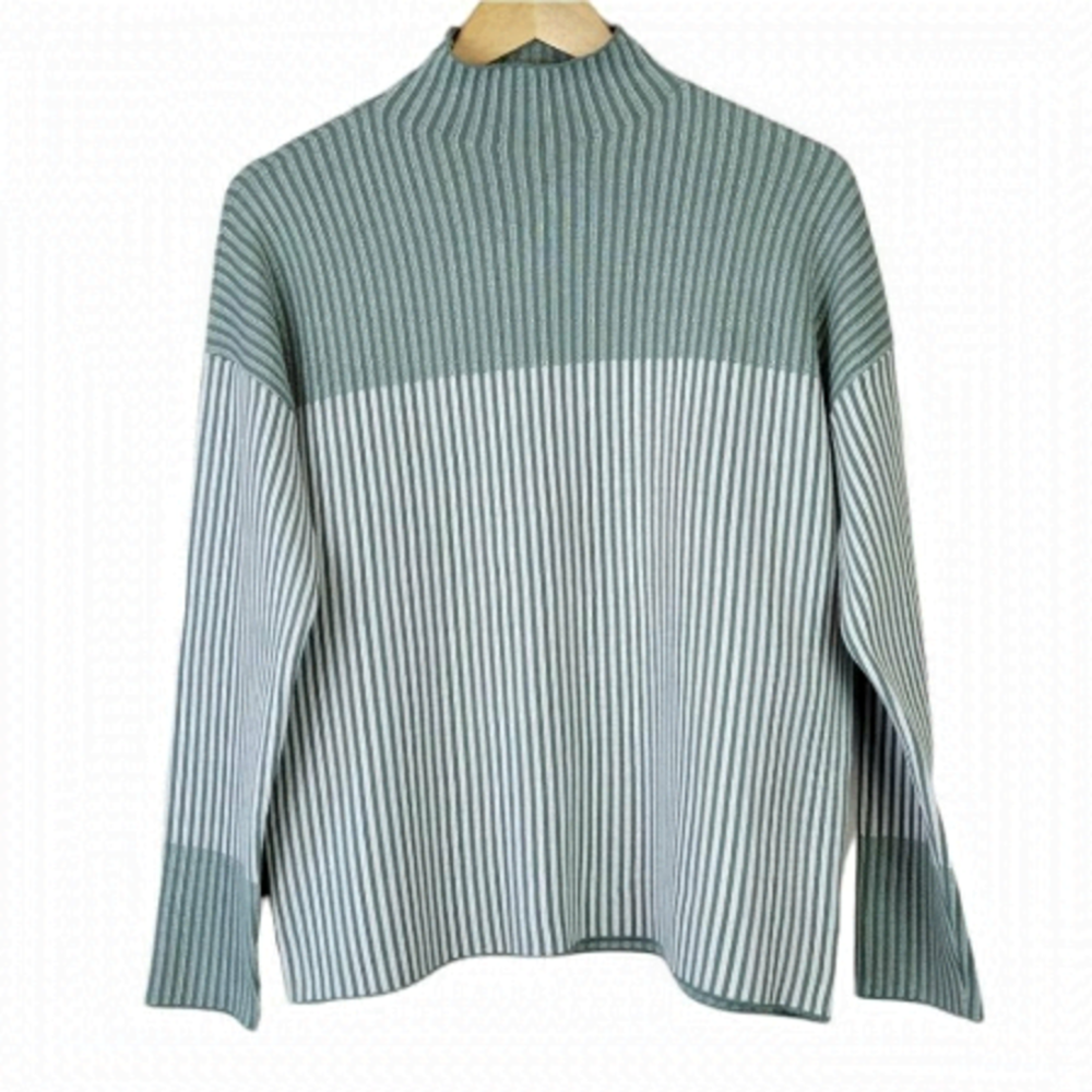RACHEL Zoe Stripe Knit Sweater Green M